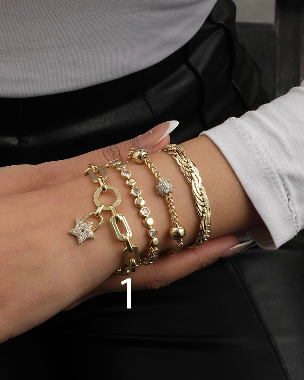 Gold Zirkon Yıldız Kuyum Bileklik