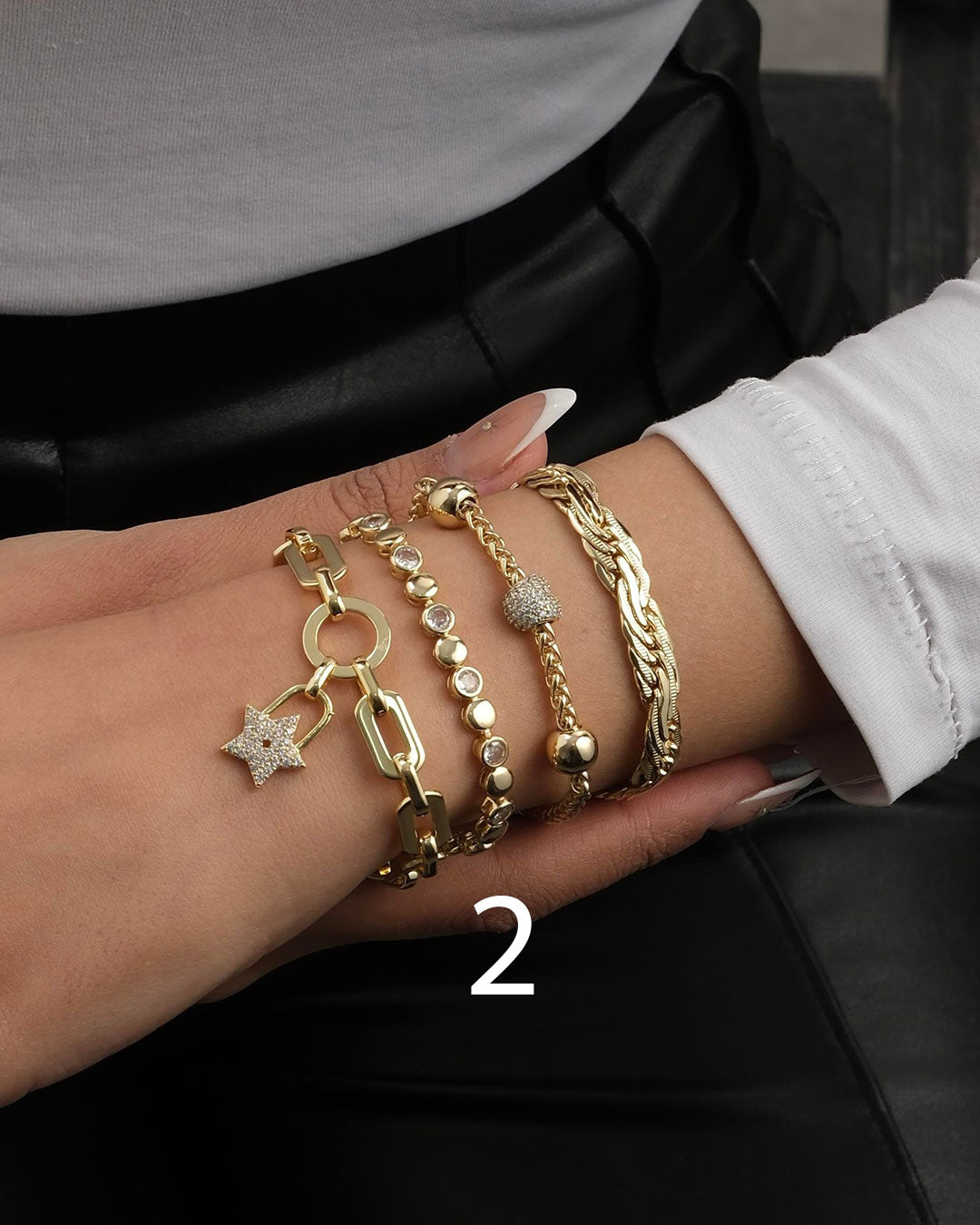 Gold Zirkon Yıldız Kuyum Bileklik