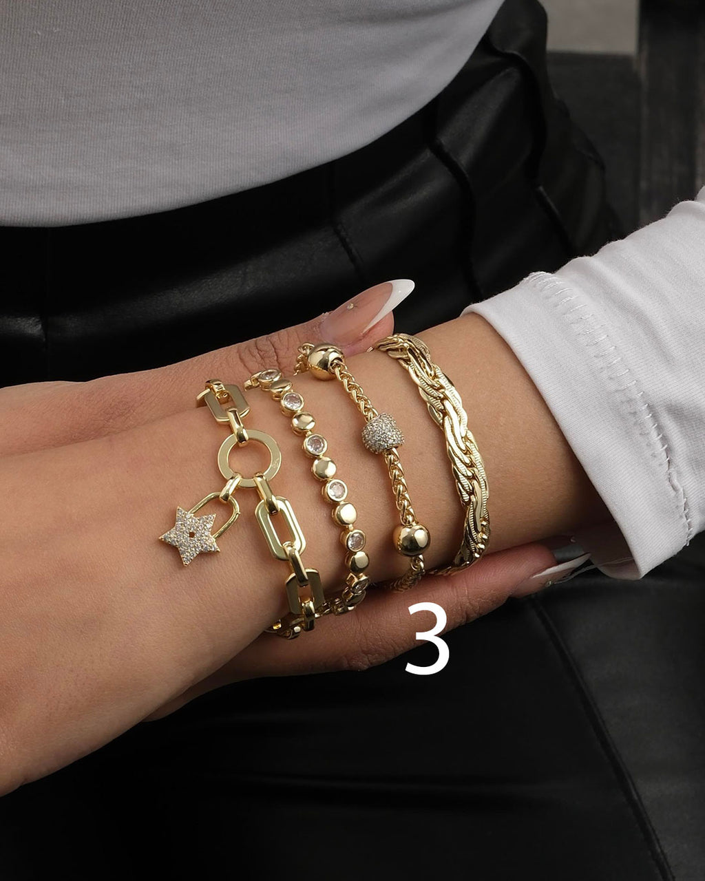 Gold Zirkon Yıldız Kuyum Bileklik