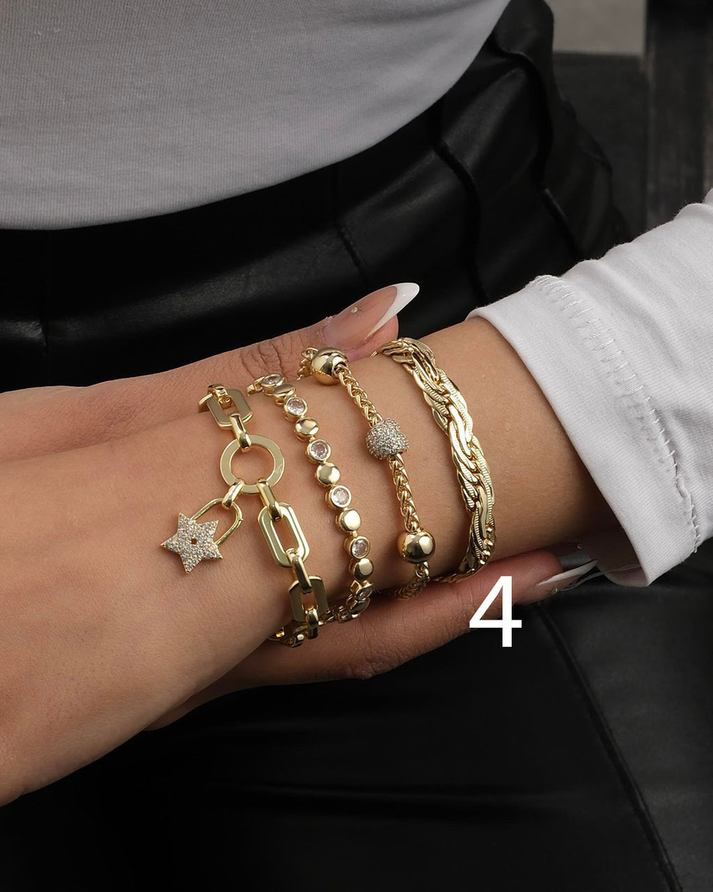 Gold Zirkon Yıldız Kuyum Bileklik