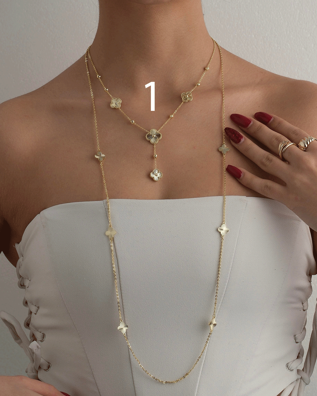 Marka Gold Yonca Kolye