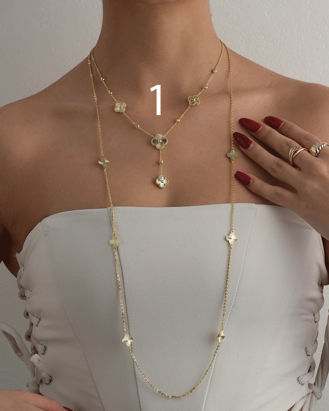 Marka Gold Yonca Kolye