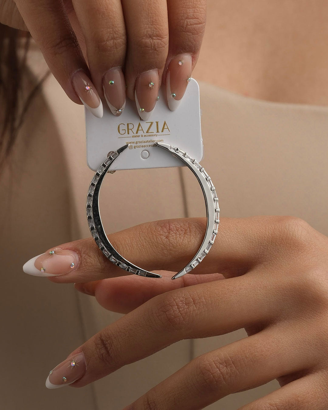 Silver İnce Yay Suyolu Küpe